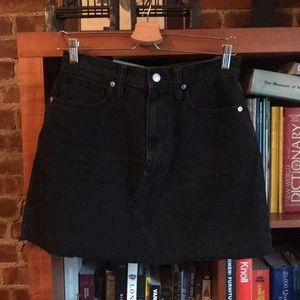 Madewell 27 / 4 Black Denim Mini Skirt